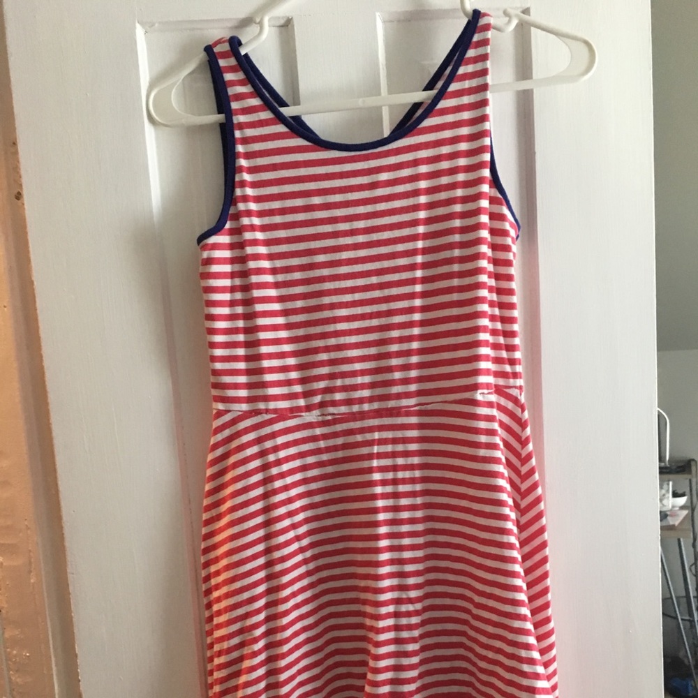 Red and white stripped dress